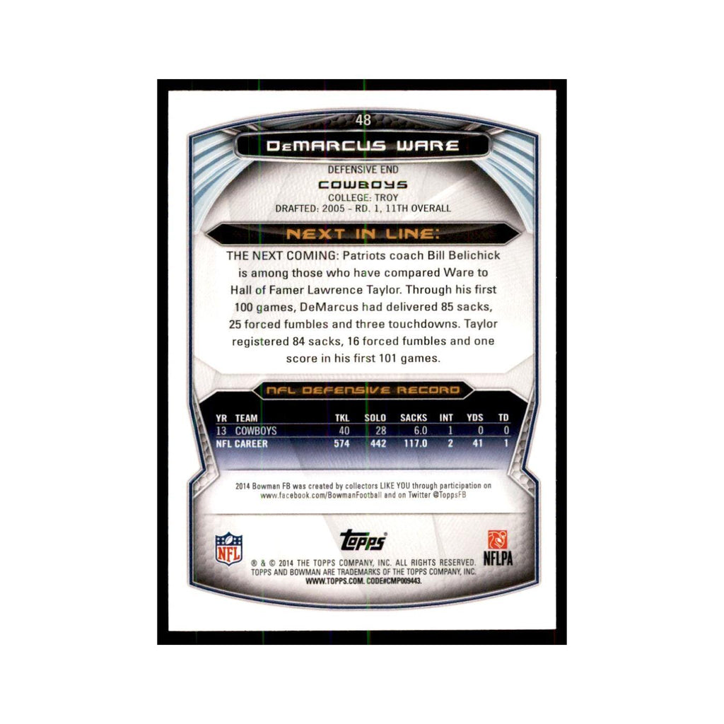 2014 Bowman DeMarcus Ware Football Cards #48
