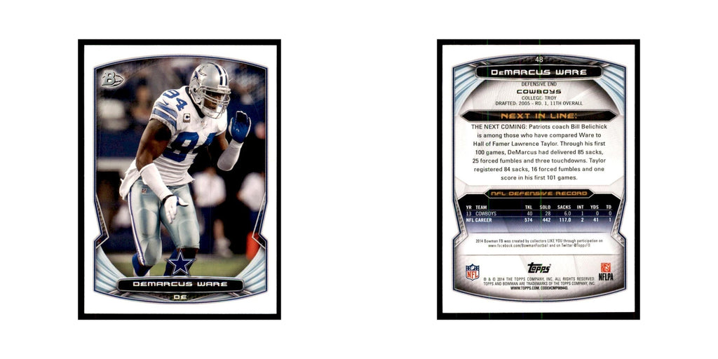 2014 Bowman DeMarcus Ware Football Cards #48