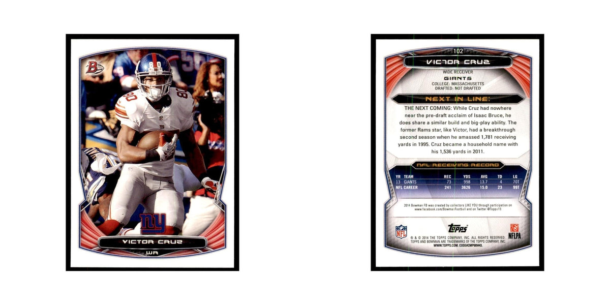 2014 Bowman Victor Cruz Football Cards #102