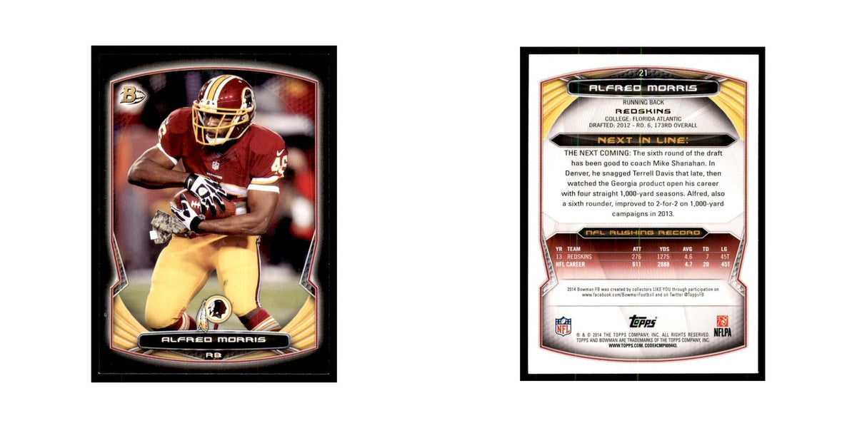 2014 Bowman Alfred Morris Football Cards #21