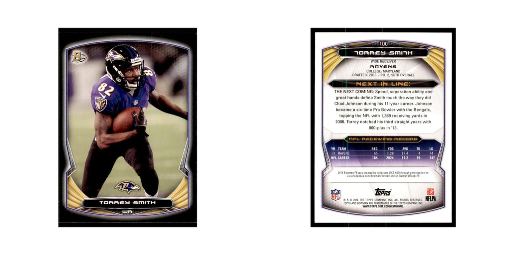2014 Bowman Torrey Smith Football Cards #100