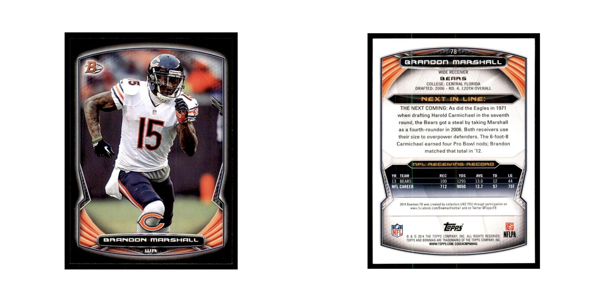 2014 Bowman Brandon Marshall Football Cards #78