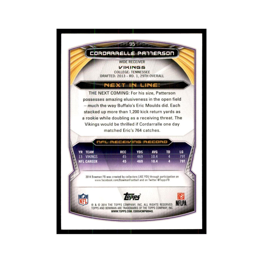 2014 Bowman Cordarrelle Patterson Football Cards #95