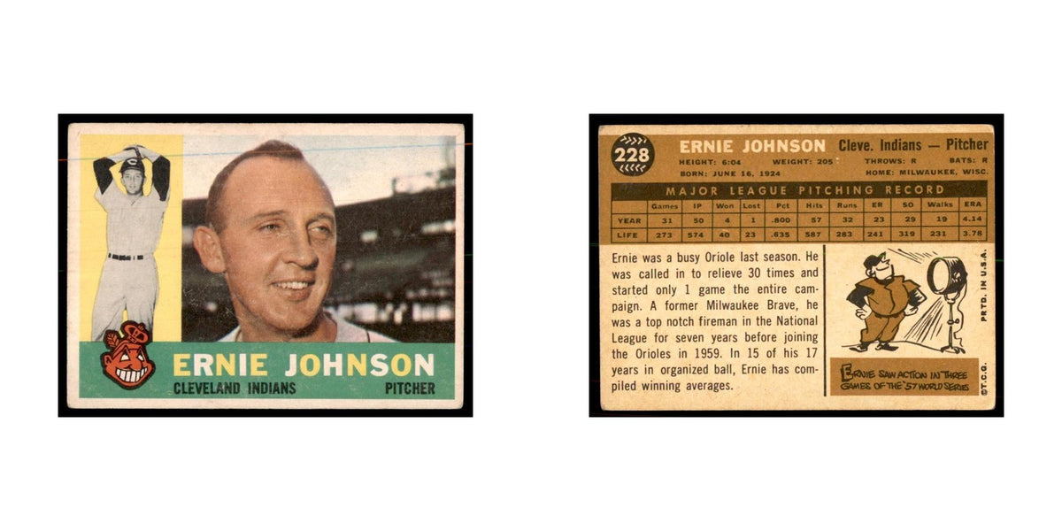 1960 Topps Ernie Johnson Baseball Cards #228