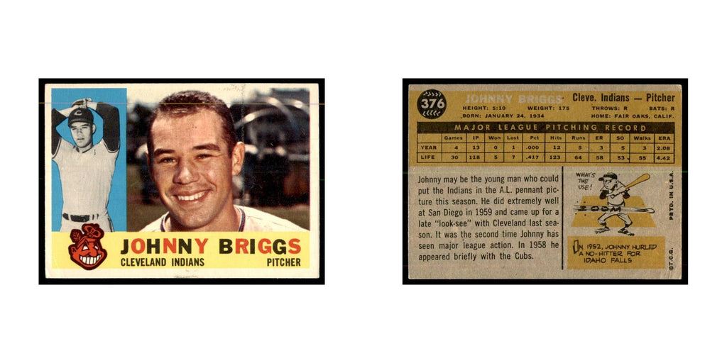 1960 Topps Hal Naragon Baseball Cards #376