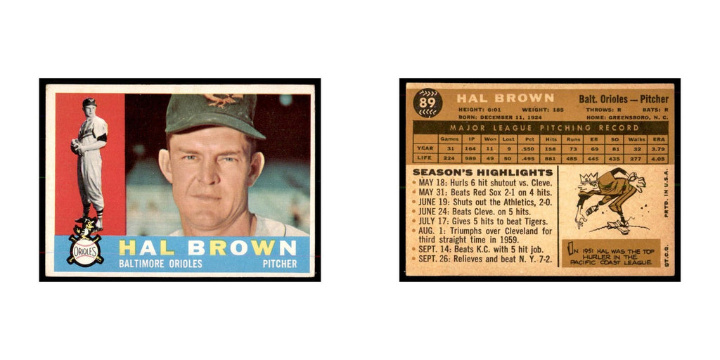 1960 Topps Hal Brown Baseball Cards #89