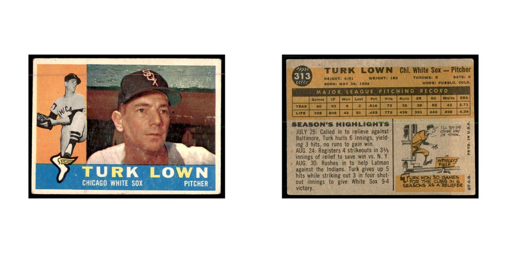1960 Topps Turk Lown Baseball Cards #313