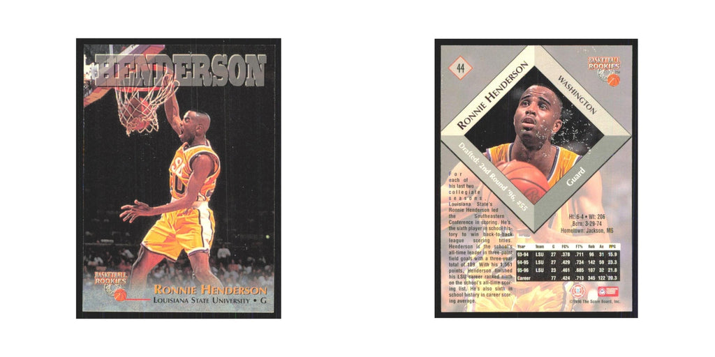 1996 Score Board Ronnie Henderson RC #44