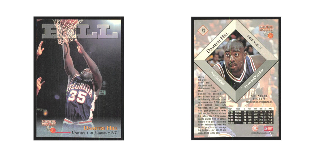 1996 Score Board Dametri Hill RC #73