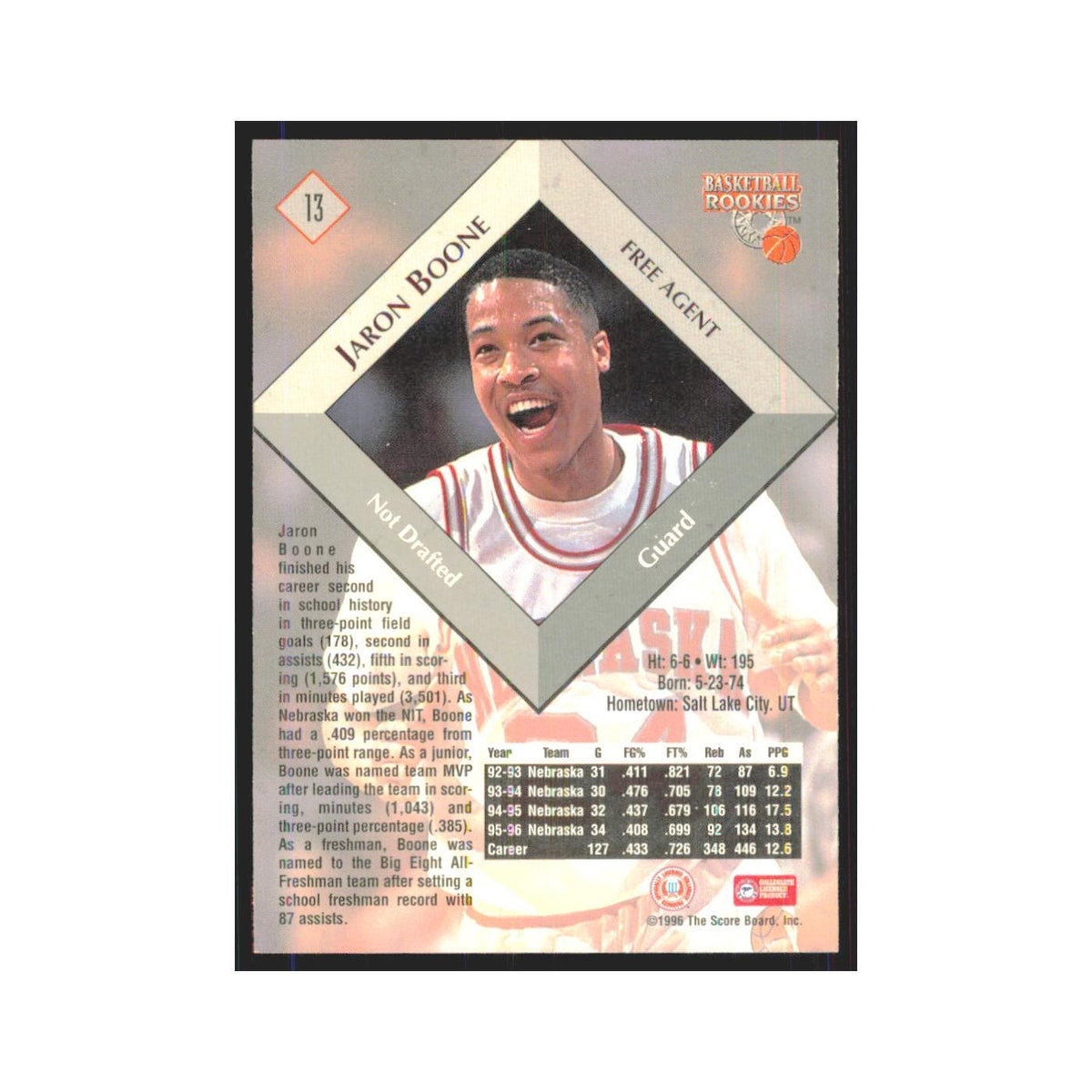 1996 Score Board Jaron Boone RC #13