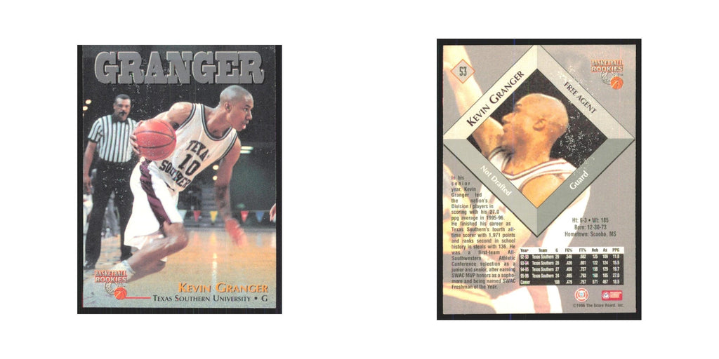 1996 Score Board Kevin Granger RC #53