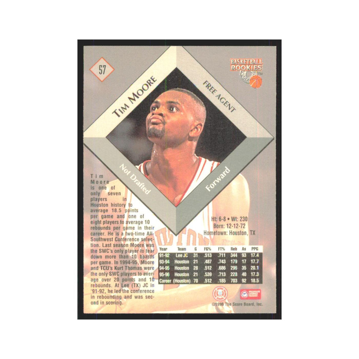 1996 Score Board Tim Moore RC #57