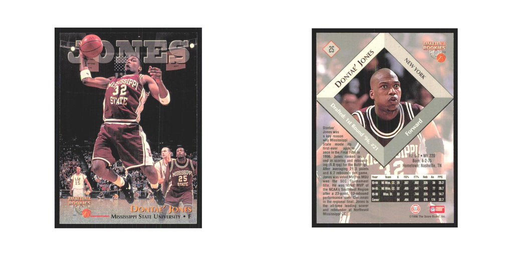 1996 Score Board Dontae' Jones RC #25