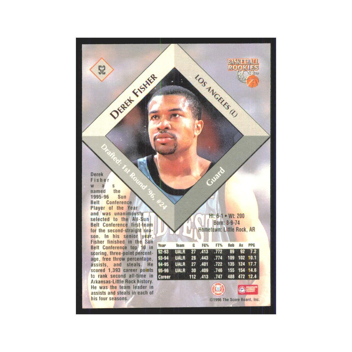 1996 Score Board Derek Fisher RC #52