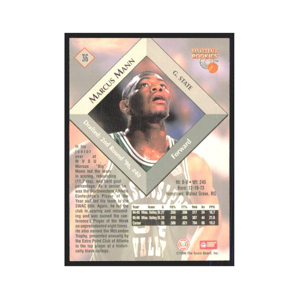 1996 Score Board Marcus Mann RC #36