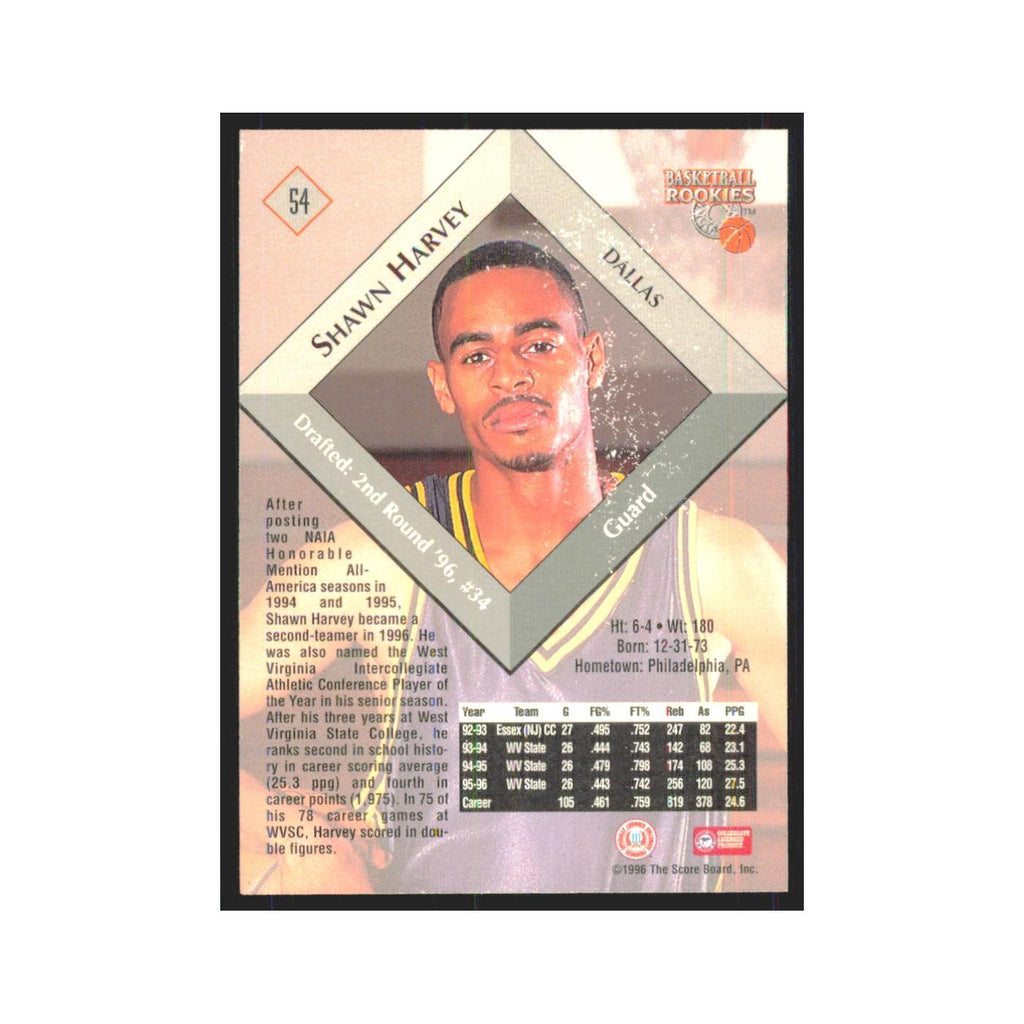 1996 Score Board Shawn Harvey RC #54