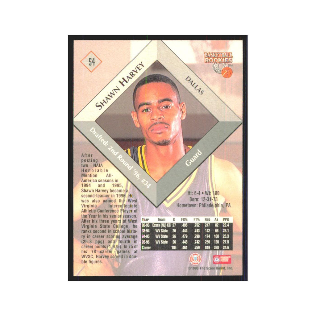 1996 Score Board Shawn Harvey RC #54