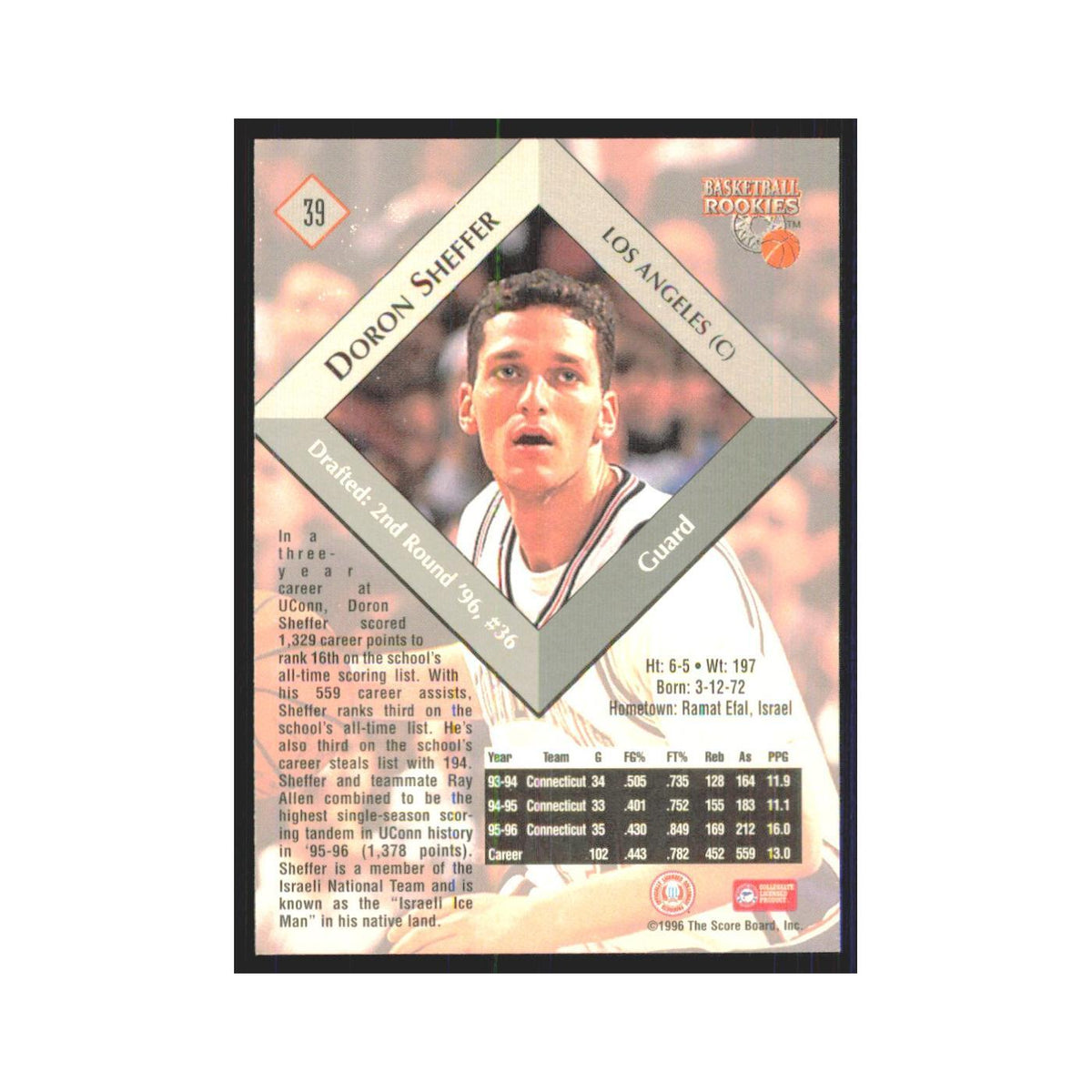 1996 Score Board Doron Sheffer RC #39