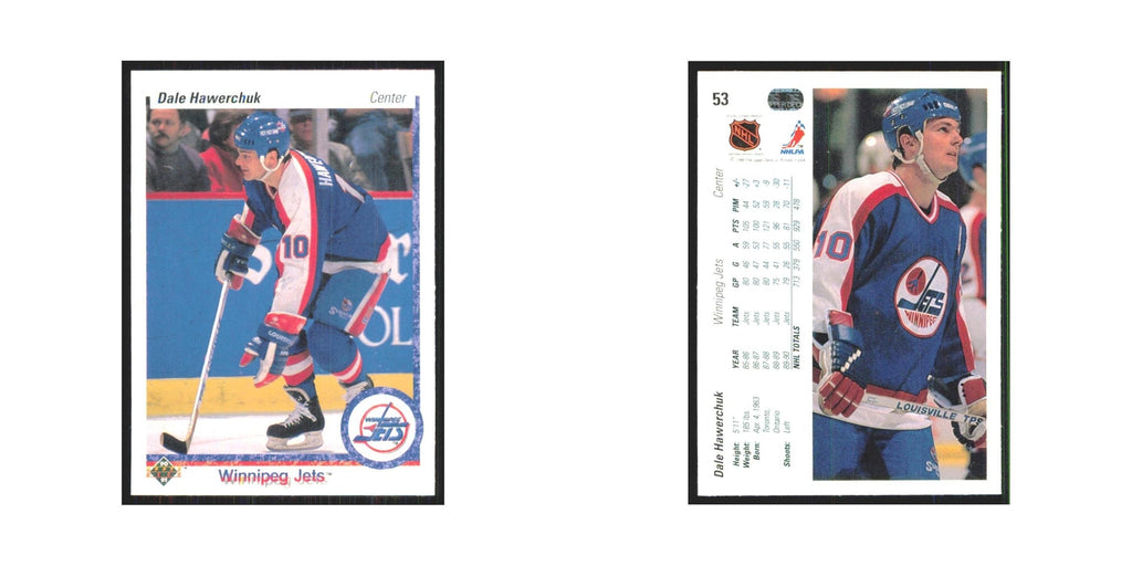 Dale Hawerchuk 1990 Upper Deck #53 Winnipeg Jets Hockey Card NM