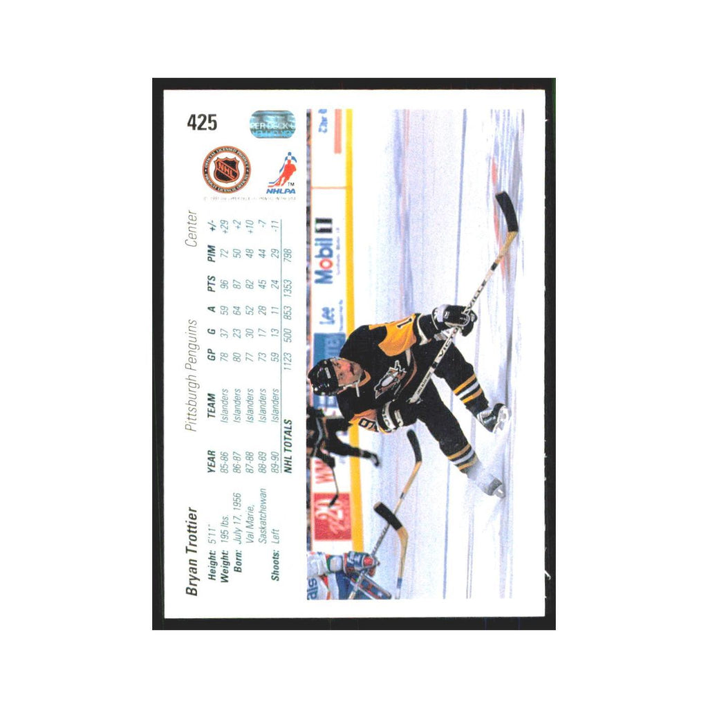 Bryan Trottier 1990 Upper Deck #425 Pittsburgh Penguins Hockey Card NM