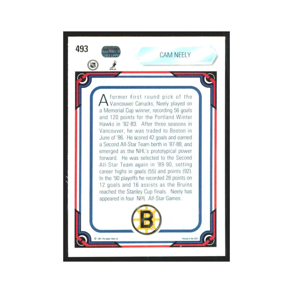 Cam Neely 1990 Upper Deck #493 Boston Bruins Hockey Card NM