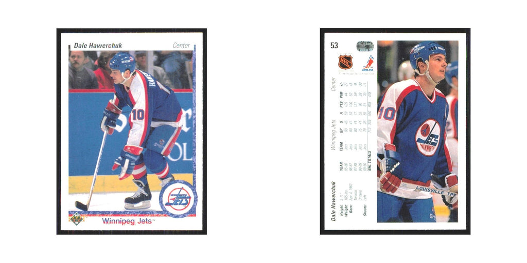 Dale Hawerchuk 1990 Upper Deck #53 Winnipeg Jets Hockey Card NM