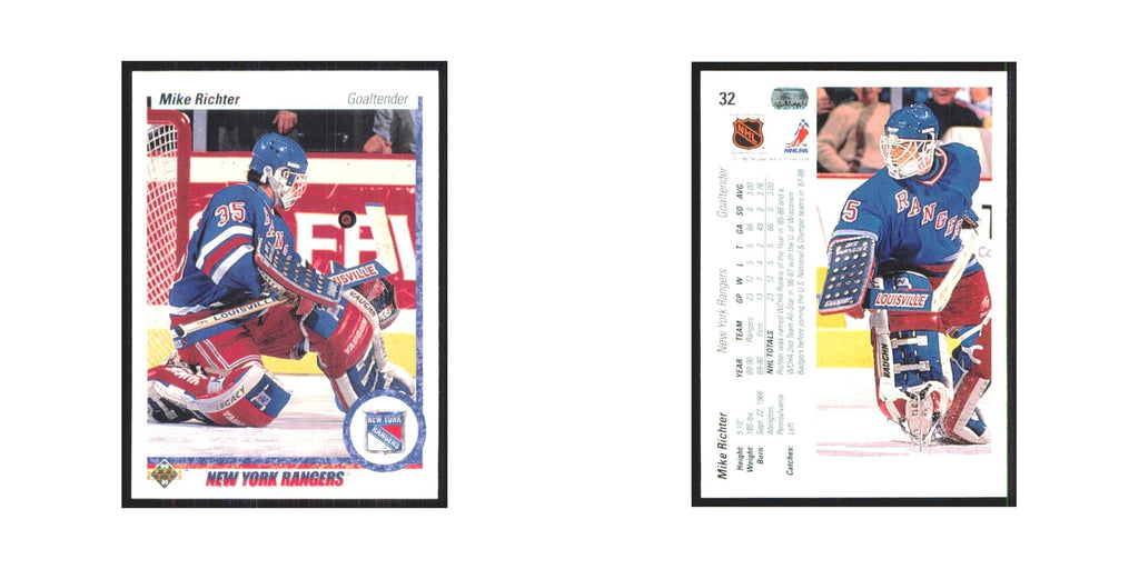 Mike Richter 1990 Upper Deck #32 New York Rangers Hockey Card NM