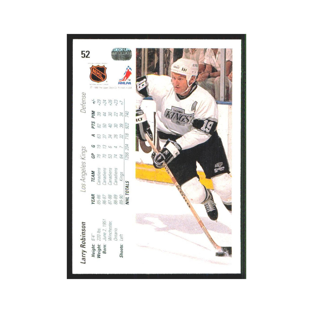 Larry Robinson 1990 Upper Deck #52 Los Angeles Kings Hockey Card NM