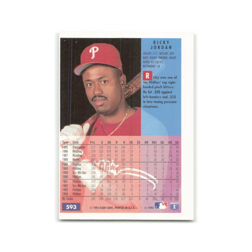 Ricky Jordan 1994 Fleer #593 Philadelphia Phillies Baseball Card NM