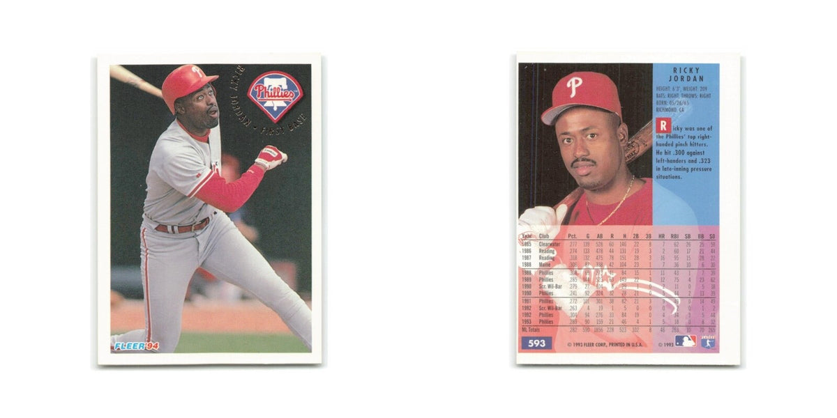 Ricky Jordan 1994 Fleer #593 Philadelphia Phillies Baseball Card NM
