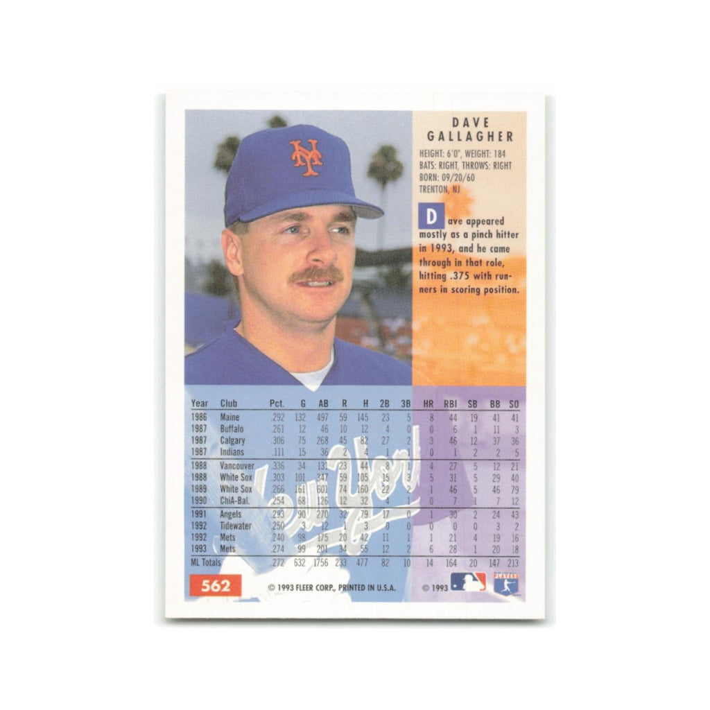 Dave Gallagher 1994 Fleer #562 New York Mets Baseball Card NM