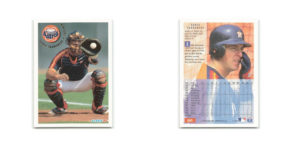 Eddie Taubensee 1994 Fleer #501 Houston Astros Baseball Card NM