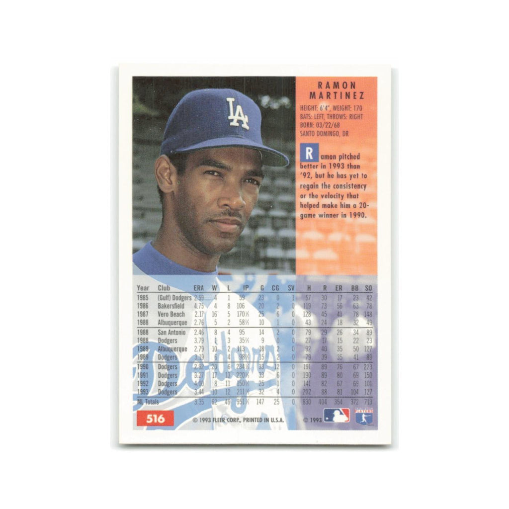 Ramon Martinez 1994 Fleer #516 Los Angeles Dodgers Baseball Card NM