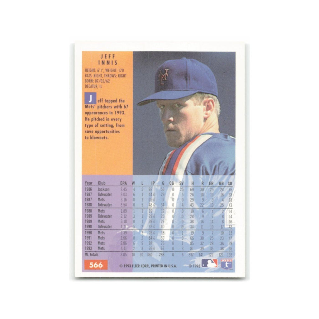 Jeff Innis 1994 Fleer #566 New York Mets Baseball Card NM