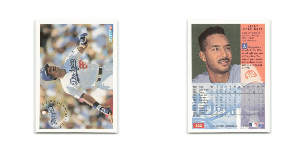 Henry Rodriguez 1994 Fleer #522 Los Angeles Dodgers Baseball Card NM
