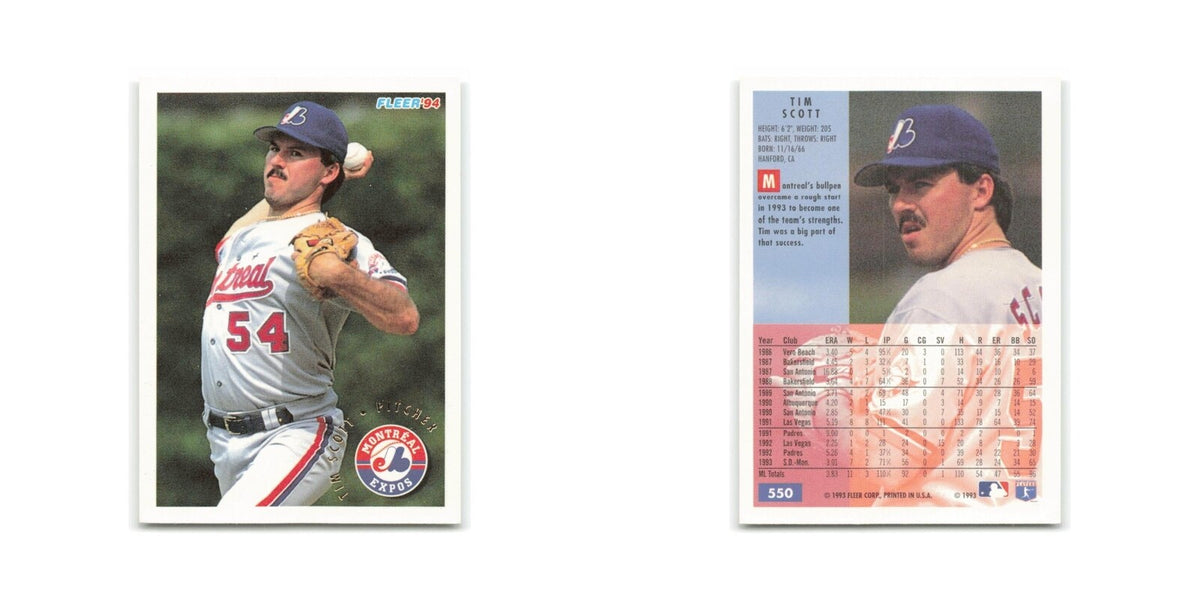 Tim Scott 1994 Fleer #550 Montreal Expos Baseball Card NM