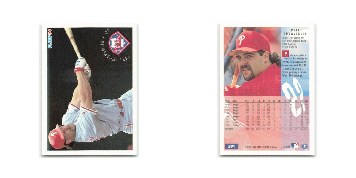 Pete Incaviglia 1994 Fleer #591 Philadelphia Phillies Baseball Card NM