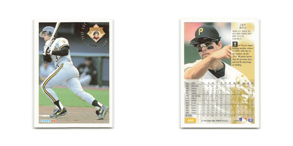 Jay Bell 1994 Fleer #605 Pittsburgh Pirates Baseball Card NM