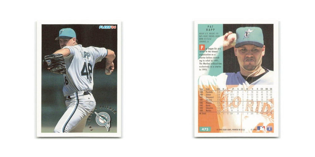 Pat Rapp 1994 Fleer #473 Florida Marlins Baseball Card NM