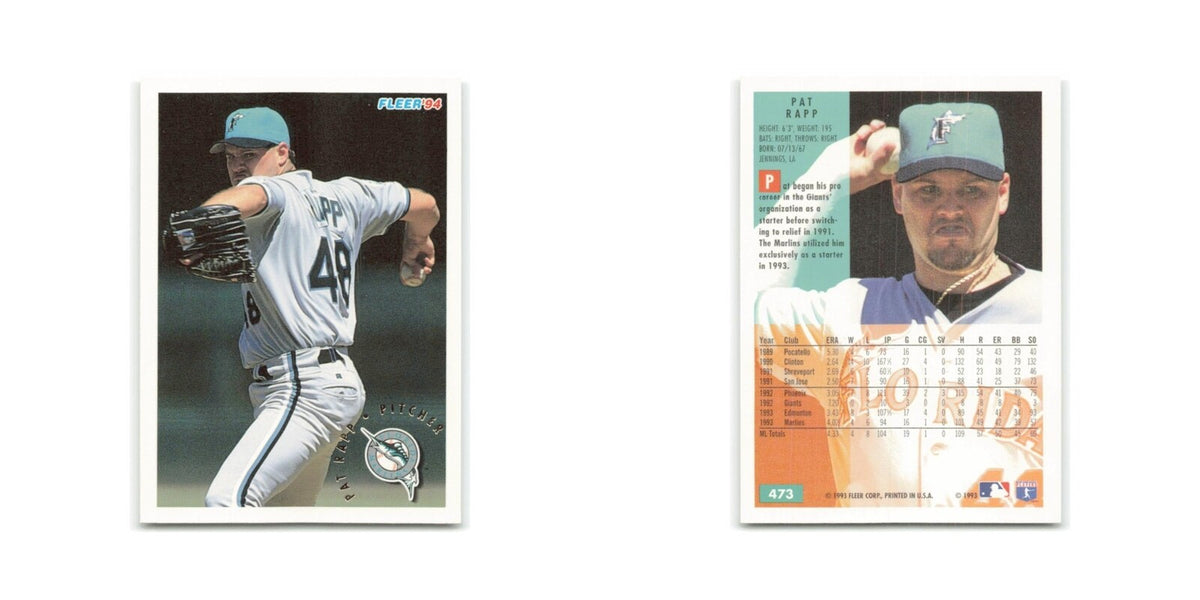 Pat Rapp 1994 Fleer #473 Florida Marlins Baseball Card NM