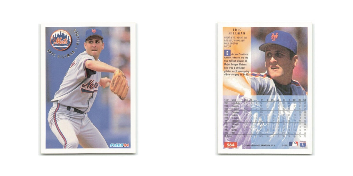 Eric Hillman 1994 Fleer #564 New York Mets Baseball Card NM