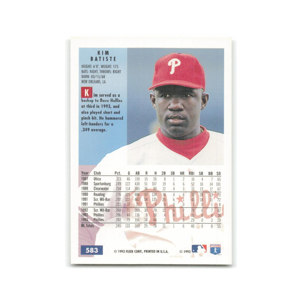 Kim Batiste 1994 Fleer #583 Philadelphia Phillies Baseball Card NM