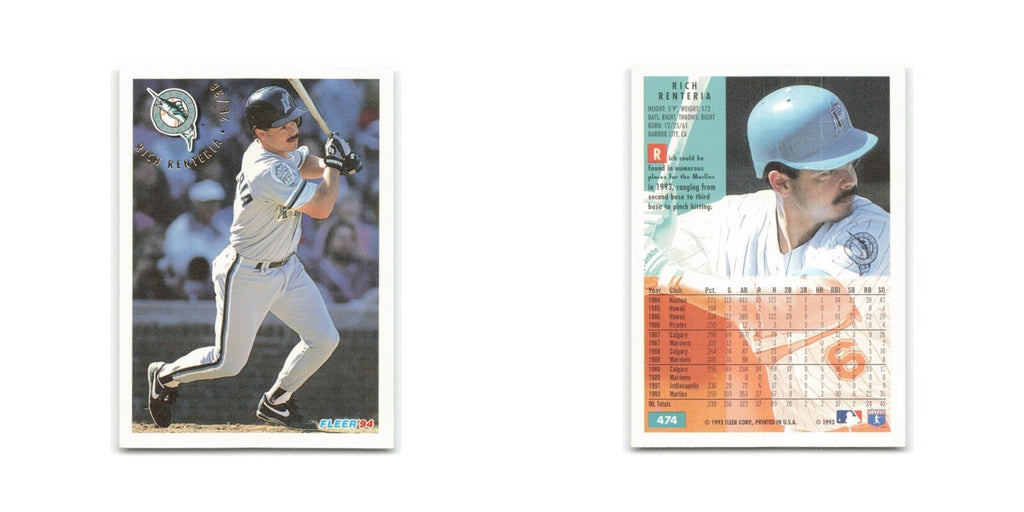 Rich Renteria 1994 Fleer #474 Florida Marlins Baseball Card NM