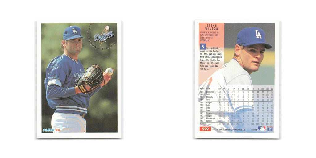 Steve Wilson 1994 Fleer #529 Los Angeles Dodgers Baseball Card NM