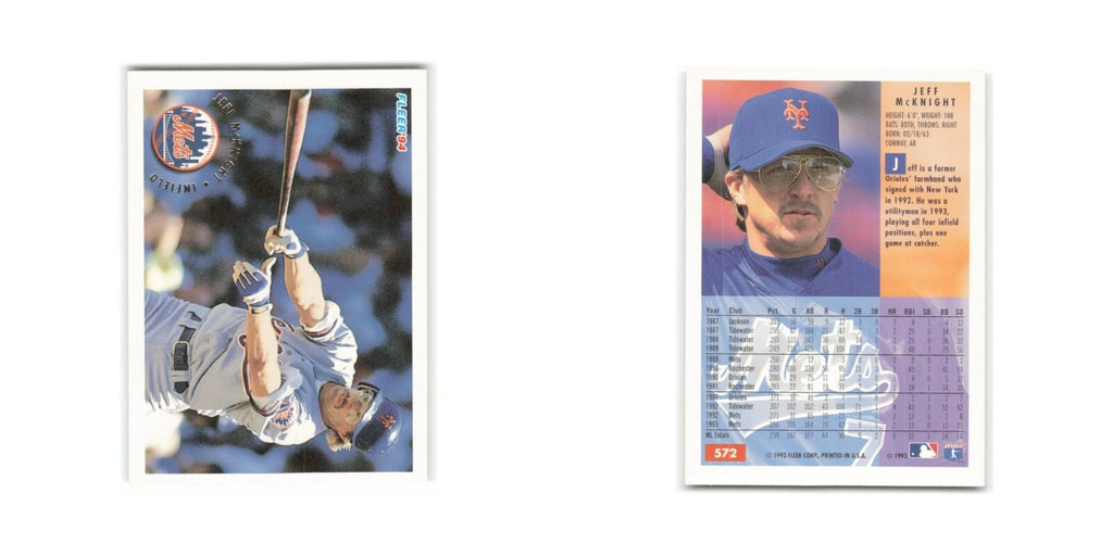 Jeff McKnight 1994 Fleer #572 New York Mets Baseball Card NM