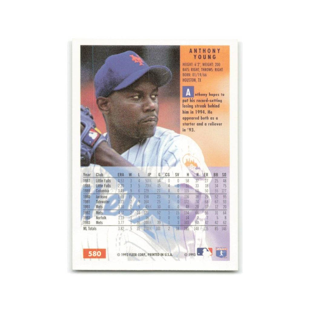 Anthony Young 1994 Fleer #580 New York Mets Baseball Card NM