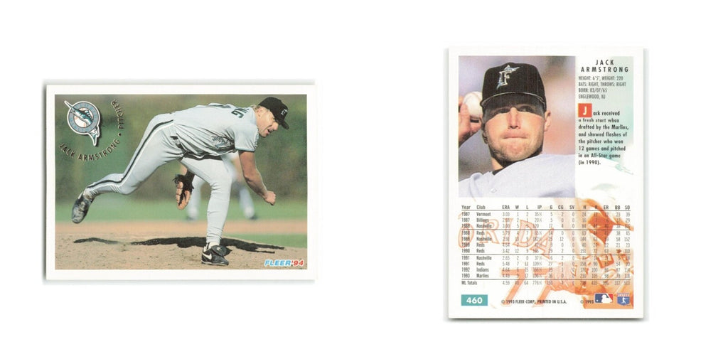 Jack Armstrong 1994 Fleer #460 Florida Marlins Baseball Card NM