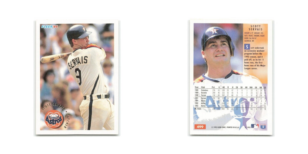 Scott Servais 1994 Fleer #499 Houston Astros Baseball Card NM