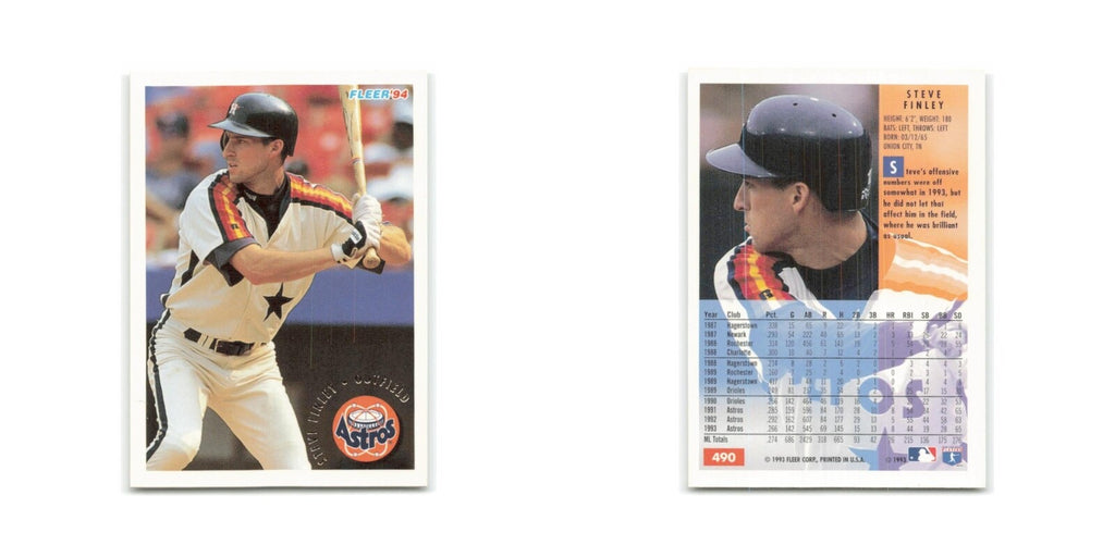 Steve Finley 1994 Fleer #490 Houston Astros Baseball Card NM