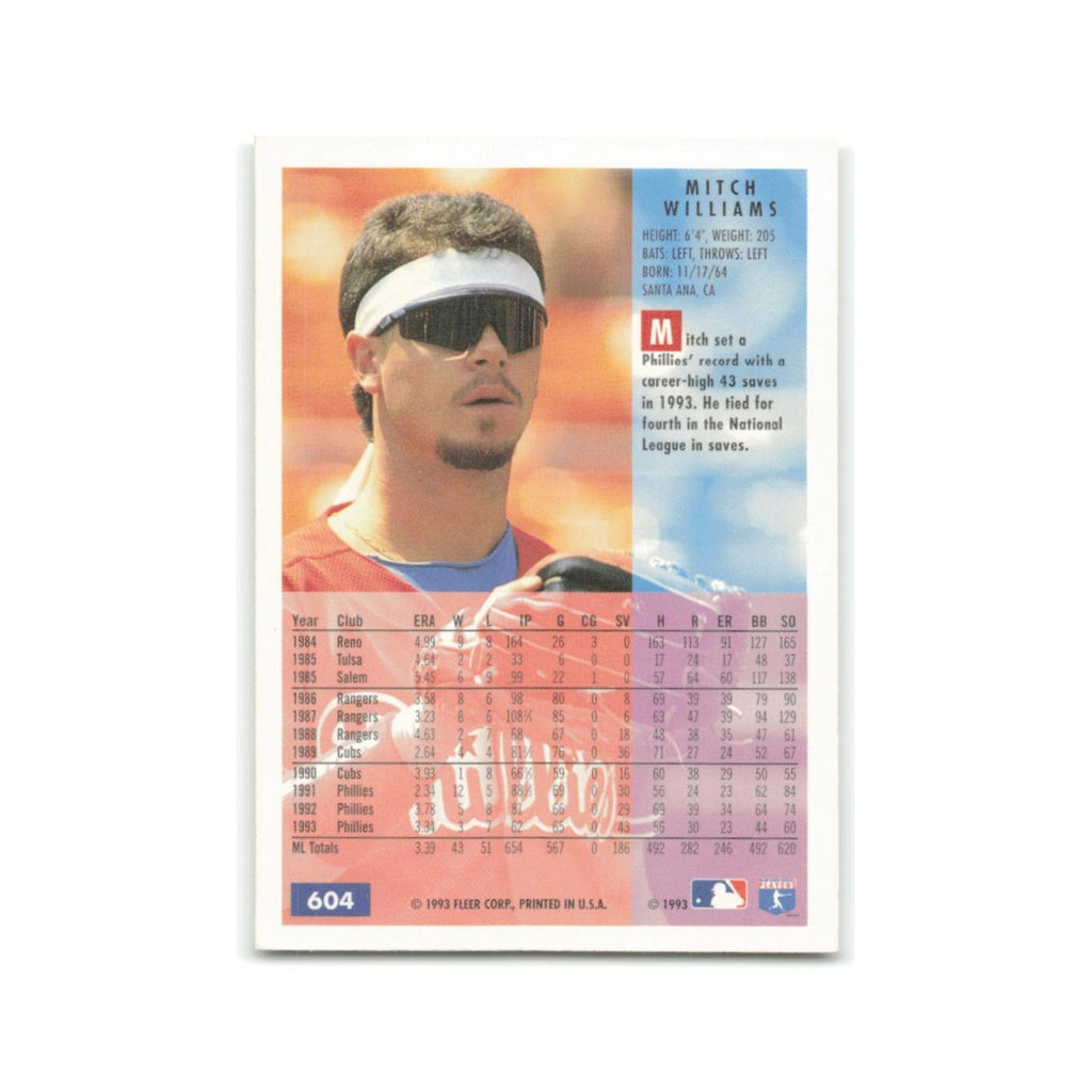 Mitch Williams 1994 Fleer #604 Philadelphia Phillies Baseball Card NM